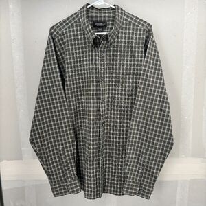 Eddie Bauer Relaxed Fit Men's Long Sleeve Shirt Green Small Plaid Size XL Heavy